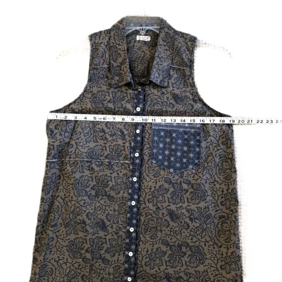 Free People Intimately Free Batik Print Sleeveless Tunic Blouse Size Small - Picture 8 of 8